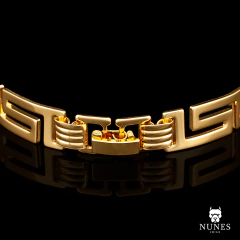 BRACELETE VAZADO 9MM 18CM ( 12.5g ) - BANHADO A OURO 18K - comprar online