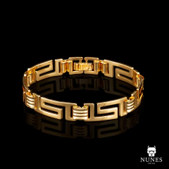 BRACELETE VAZADO 9MM 18CM ( 12.5g ) - BANHADO A OURO 18K