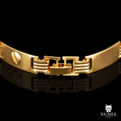 BRACELETE LISO C/ CIRCULOS 9MM 18CM ( 15G ) - BANHADO A OURO 18K - comprar online