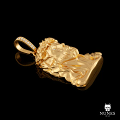 PINGENTE FACE DE CRISTO DETALHADA 4D - 4,5x3CM - BANHADO A OURO 18K - comprar online