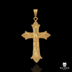 PINGENTE CRUZ DETALHADA 4 4X3CM ( 1.7G ) - BANHADO A OURO 18K