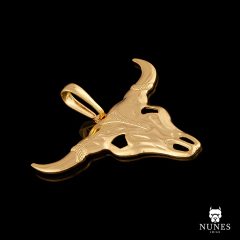 PINGENTE CHIFRE DE BOI ] 3X4CM ( 2.5G ) - BANHADO A OURO 18K - comprar online