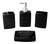 Set Baño Cerámica Negro X4 Dispenser, Jabonera, Vaso