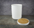 Cesto Tacho Basura Tapa Bambú Vaiven Blanco Premium 8 Litros - comprar online