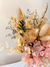 Buquê de flores desidratadas e folhagens naturais rosa e branco - loja online