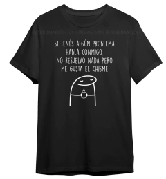 Remera unisex negra si tenes algún problema flork - comprar online