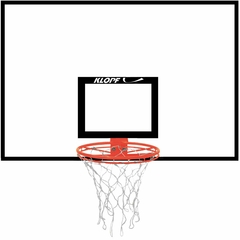 Tabela de Basquete 18mm - Medidas Oficial 1,80mx1,20m com Aro e Rede - Unitário