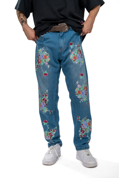 Calça Flower Denim