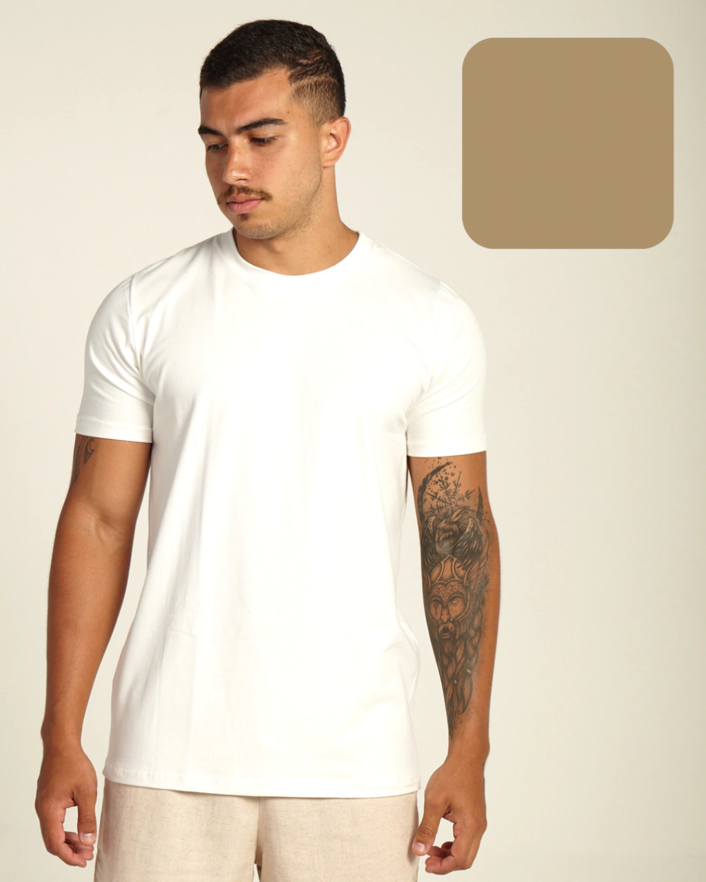 t-shirt slim algodão sustentável mascavo