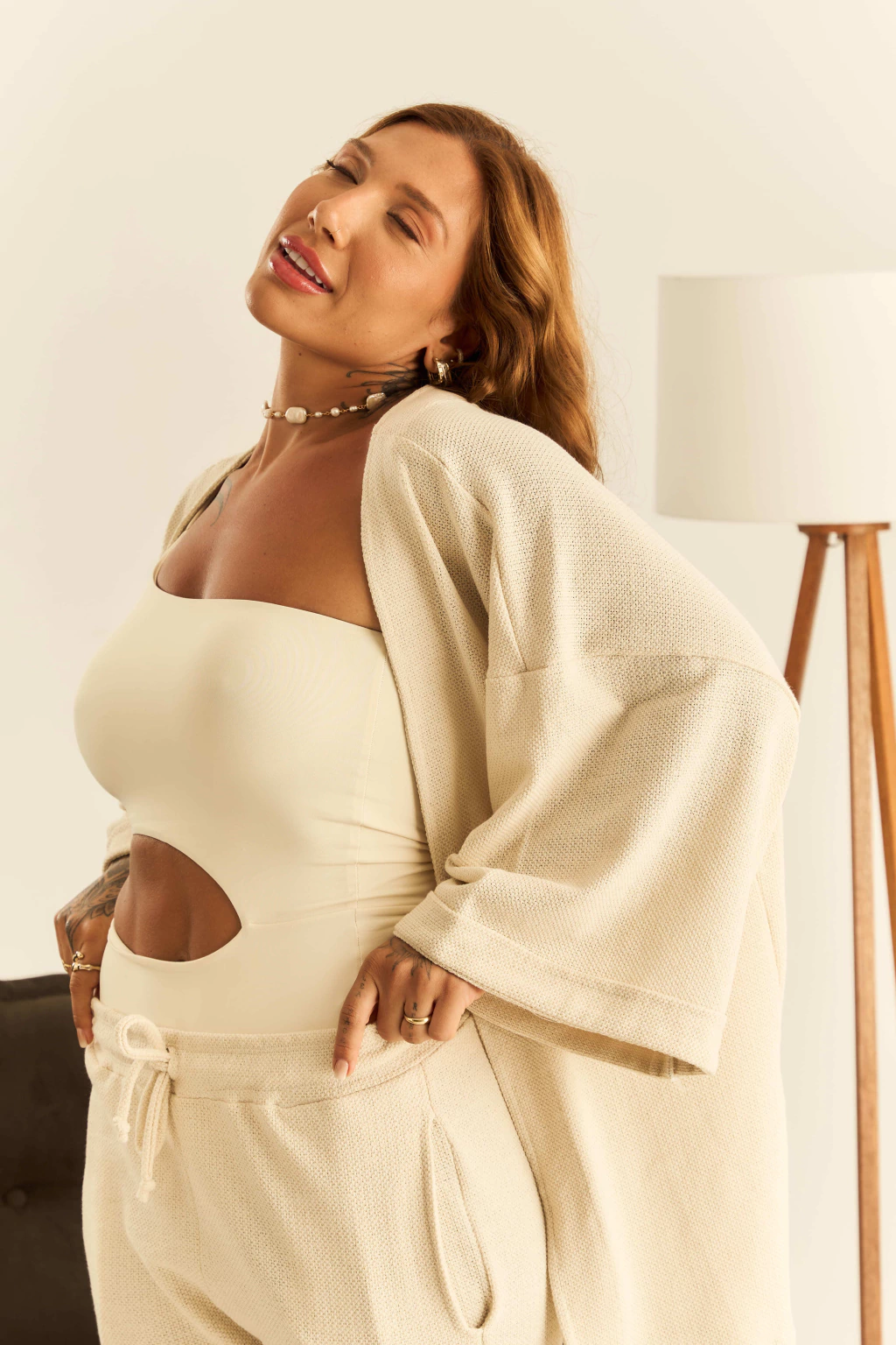 Kimono Texturizado Areia