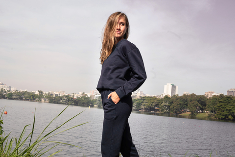 sueter moletom sustentável marinho