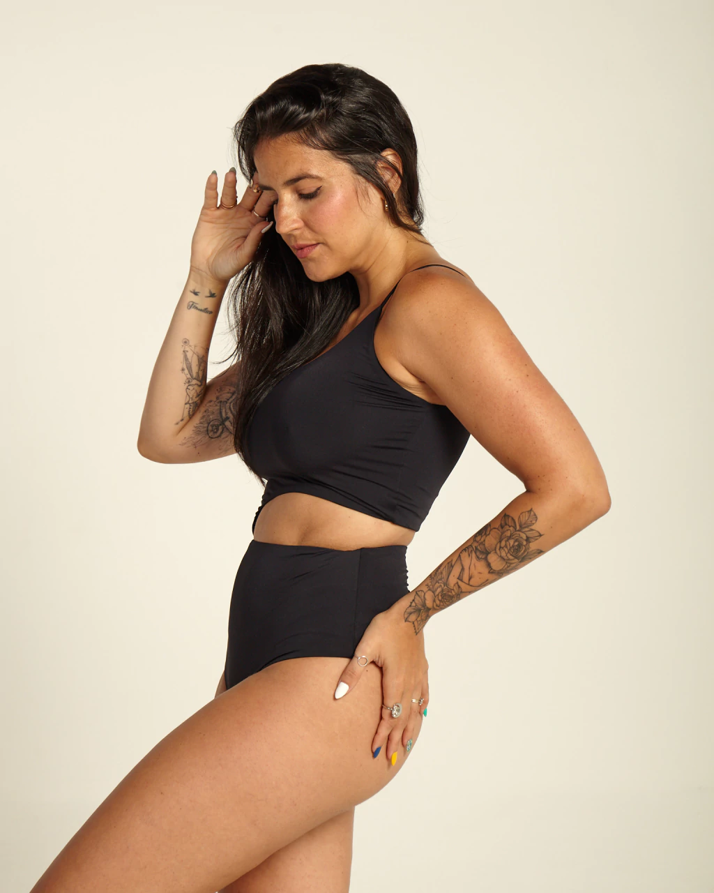 Body Assimétrico Preto Biodegradável
