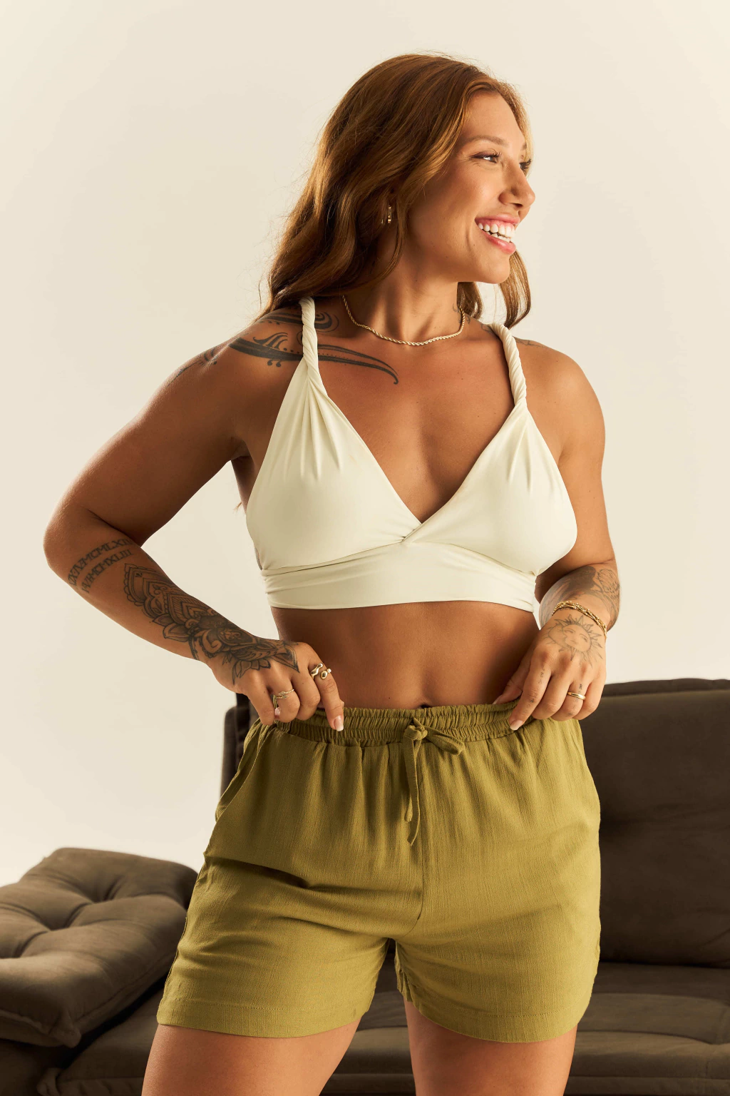 Short Pistache Viscolinho