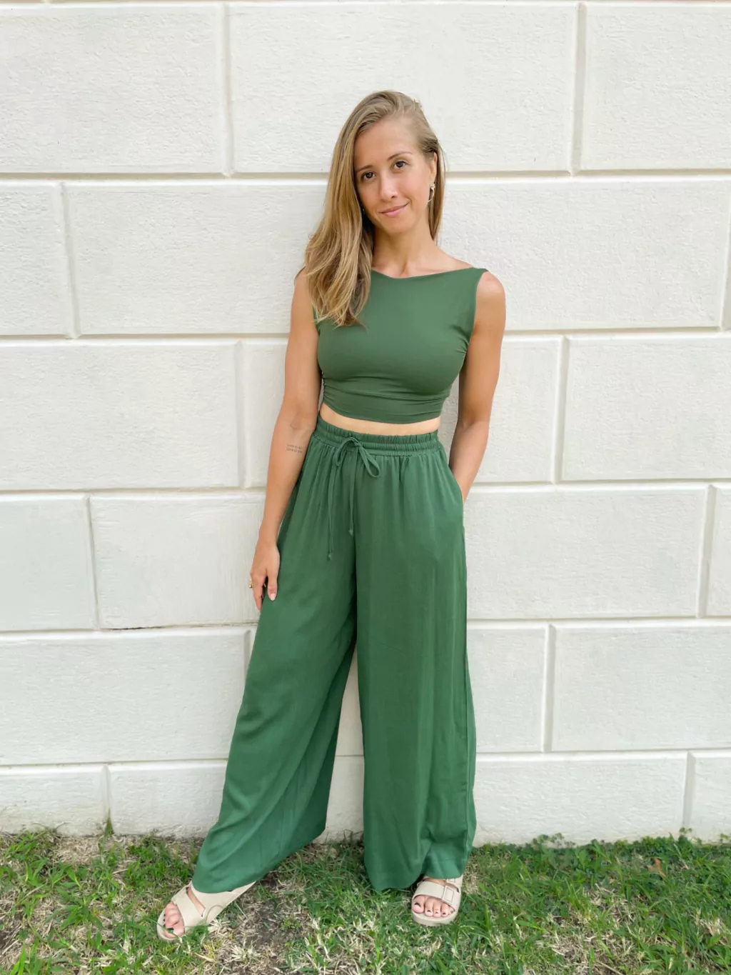 Calça Pantalona Verde Floresta