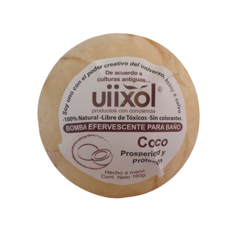 BOMBA EFERVESCENTE PARA BAÑO COCO (UIIXOL) 160 G