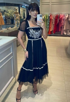 Vestido Tule Bordado Borboleta - comprar online