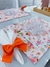 Lugar Americano dupla face primavera guache / poá laranja - Elegância Mesa e Decor