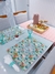 Lugar Americano dupla face floral botânico/ grid goiaba - Elegância Mesa e Decor