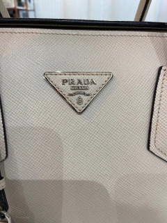 PRADA TWIN TOTE OFF WHITE
