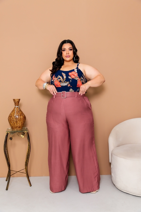 Calça Pantalona com Cinto (G2) - comprar online
