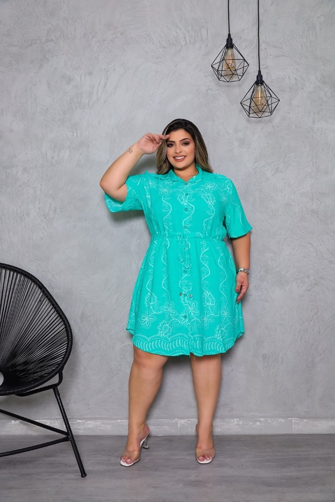 Vestido Curto Estampado Chemise (GG) - comprar online