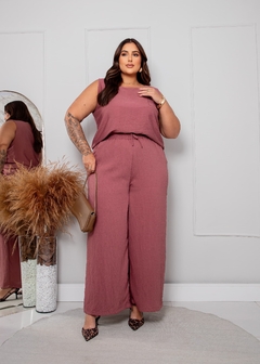 Conjunto Liso Calça Pantalona e Regata (GG) - comprar online