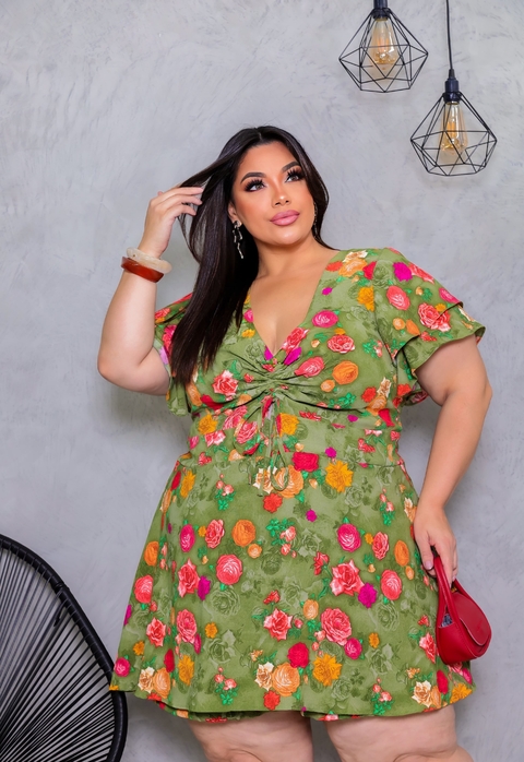 Macaquinho Estampado Short-Saia (G2) - comprar online