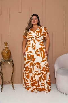 Vestido Longo Estampado Tripla Manga (GG) - comprar online