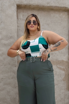 Calça pantalona com cinto (GG/G2) - comprar online