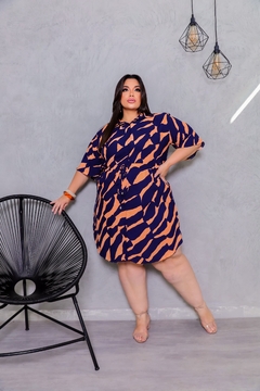 Vestido Curto Estampado Chemise (GG/G2) - Sheila Modas Plus Size