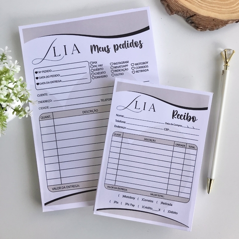 **** COMBO*** Bloco de Pedidos + Recibo- Personalizados