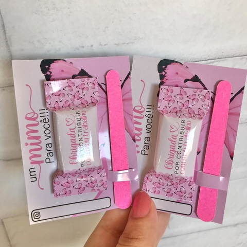 Cartãos com Bala + Mini Lixa