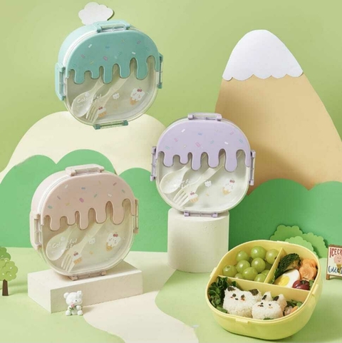 Vianda con divisiones + cubiertos ICECREAM