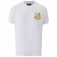 Camiseta de time Santos Edição Pelé 1000 gols - Cor: Branca det. dourado -