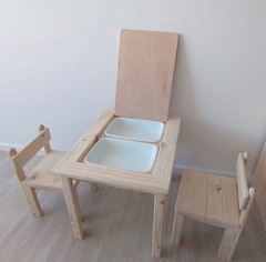 Kit Mesa Sensorial Infantil Com 2 Cadeiras