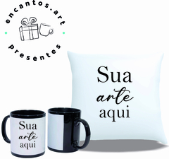 Almofada e Caneca Tarja Preta