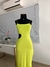 Vestido verde canelado longo Amofany. - Closet de Luxo