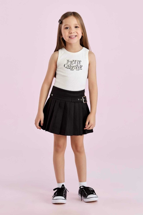 Saia plissada preta Petit Cherie - 1426004 - comprar online