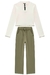 Conjunto Urban de Blusa Cropped em Canelado e Wide Leg em Moletom Vic&Vicky. - Closet de Luxo