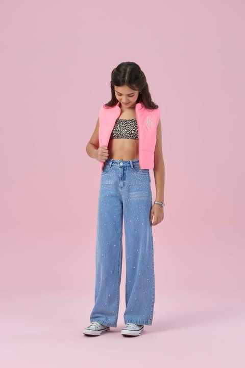 Calça jeans Pantalona Vanilla Cream.