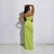 Vestido verde canelado longo Amofany. na internet