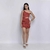 Vestido cor terra com recortes Amofany.