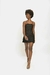 Vestido preto com glitter Amofany. - comprar online