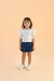 Blusa branca borboleta com Tule Petit Cherie.