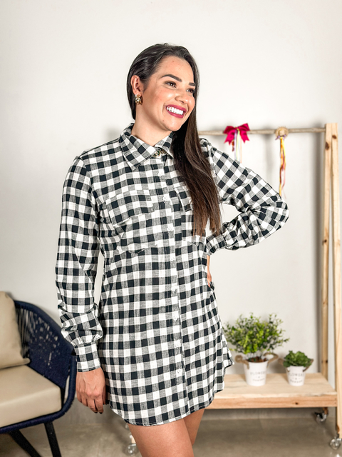 Chemise Linho Misto Xadrez