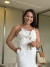 Vestido longo com flor alto Relevo Linho Misto - Las Divas Boutique