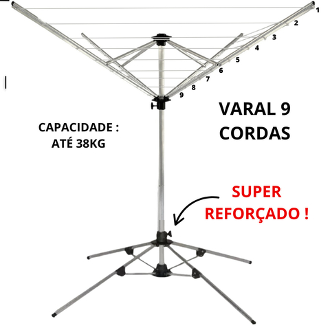 Varal Giratório Top Reforçado Alumínio Alta Durabilidade - comprar online