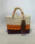 Bolsa De Palha Artesanal Bicolor Praia - comprar online