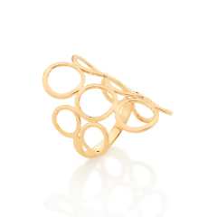Maxi anel círculos vazados banhado a ouro 18k - comprar online
