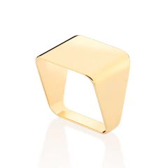 Anel quadrado banhado a ouro 18k - comprar online
